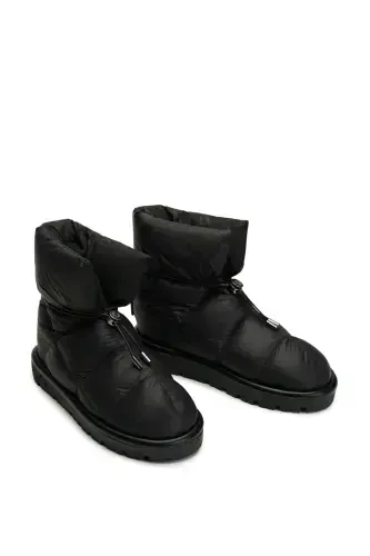 Goose Feather Unisex Boot Metallic Series Jet Black-Blue - 3