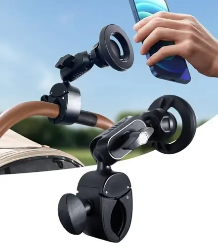 【Gooseneck Extension, Multi Angle】MagSafe uchun magnit telefon ushlagichi, Bir qo'l bilan ishlash, Bolalar aravachasi, iPhone 16, Sport zal, Yugurish yo'lakchasi, Xarid qilish aravachasi, Velosipedlar, Qo'l panjaralari uchun eng yaxshi aksessuar - 1