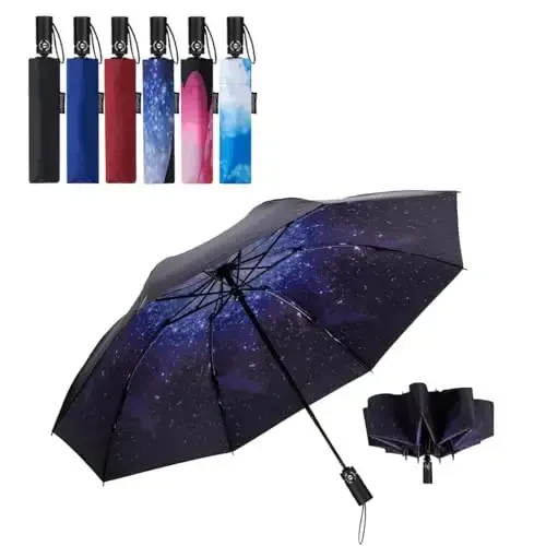 Goothdurs Compact Travel Umbrella Shamolga chidamli Portativ Katlanadigan Avtomatik Soyabonlar 