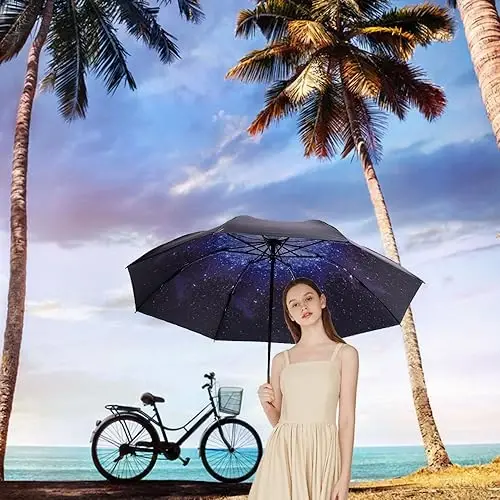 Goothdurs Compact Travel Umbrella Shamolga chidamli Portativ Katlanadigan Avtomatik Soyabonlar - 3