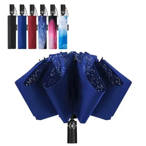 Goothdurs Compact Travel Umbrella Windproof Portable Folding Automatic Umbrellas - 1