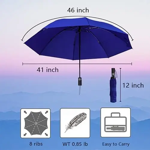 Goothdurs Compact Travel Umbrella Windproof Portable Folding Automatic Umbrellas - 4