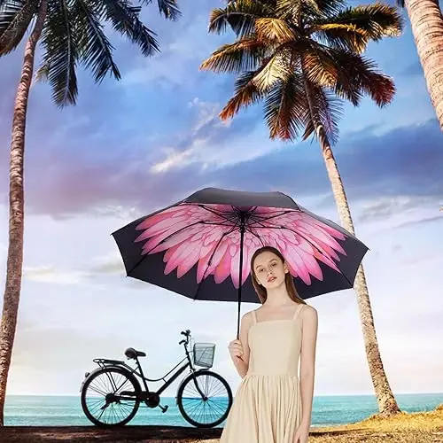 Goothdurs Compact Travel Umbrella Windproof Portable Folding Automatic Umbrellas - 3