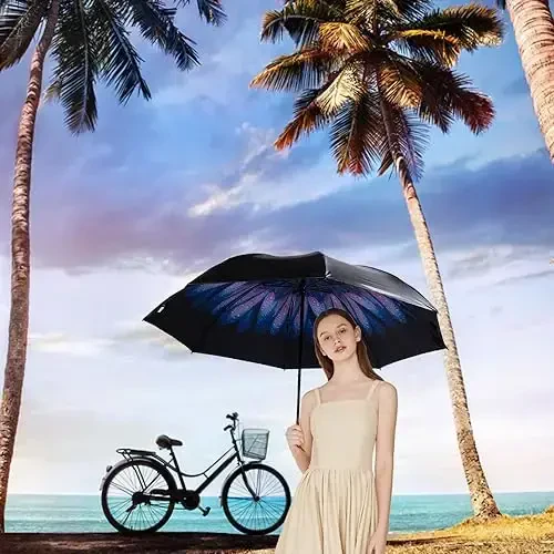 Goothdurs Compact Travel Umbrella Windproof Portable Folding Automatic Umbrellas - 3