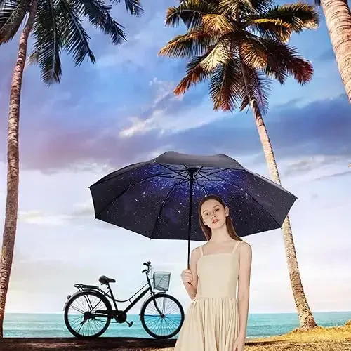 Goothdurs Compact Travel Umbrella Windproof Portable Folding Automatic Umbrellas - 3