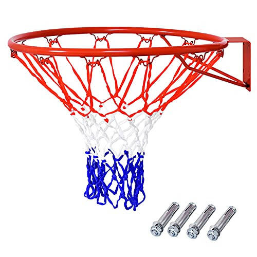 Goplus Replacement Basketball Rim Net, 18inch Portable Basketball Hoop Wall Door Mounted Indoor Outdoor Hanging Outside - 1