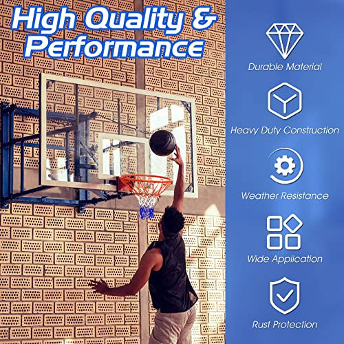 Goplus Replacement Basketball Rim Net, 18inch Portable Basketball Hoop Wall Door Mounted Indoor Outdoor Hanging Outside - 5