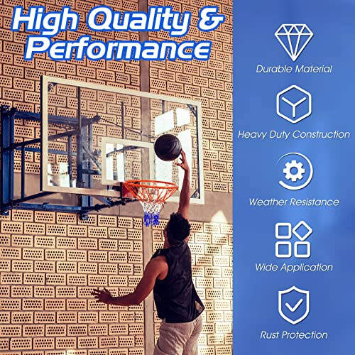 Goplus Replacement Basketball Rim Net, 18inch Portable Basketball Hoop Wall Door Mounted Indoor Outdoor Hanging Outside - 5