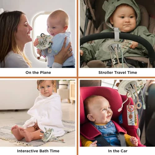 GOPO TOYS Baby Airplane Toys – Montessori Silicone Pull String Fidget for Babies 18 Months+ – Travel Toy for Plane, Car, and Stroller – Teether & Sensory Play - 7