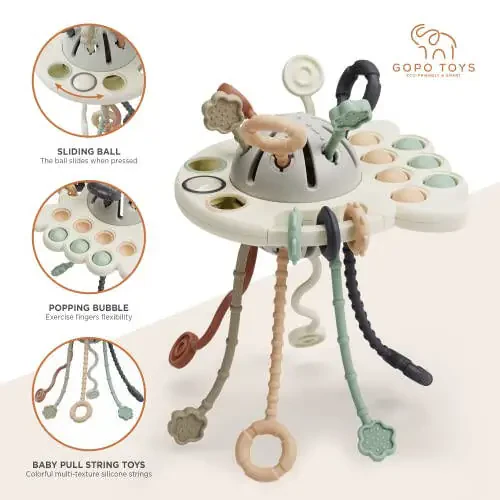 GOPO TOYS Montessori Игрушки для детей от 18 месяцев - Сенсорные игрушки для мальчиков и девочек - Силиконовая игрушка-тянучка для малышей - Обучающие и развивающие игрушки для детей - Подарки на день рождения для малышей - 4