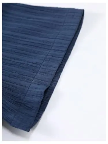 GORGLITTER Erkaklar uchun 2 qismli kiyimlar Qisqa yengli cho'ntakli tugmali ko'ylak va tortma shortilar to'plami - 6