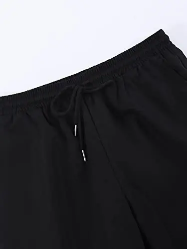 GORGLITTER Men's 2 Piece Outfits Short Sleeve Pocket Button Down Shirt and Drawstring Shorts Set - 4