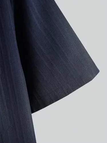 GORGLITTER Men's 2 Piece Outfits Short Sleeve Pocket Button Down Shirt and Drawstring Shorts Set - 4