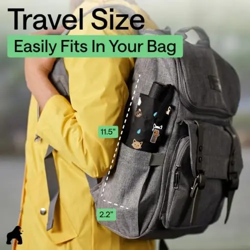 GORILLA GRIP Compact Travel Size Umbrella for Rain, Sleek Design Fits Backpack, Purse and Carry On, Lightweight Under 1lb, One Click Open and Close, Wind Resistant, Durable Waterproof, Cats Dogs - 4