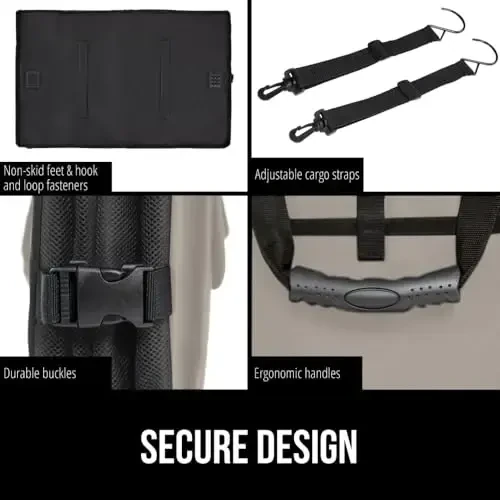 Gorilla Grip Katta hajmli mustahkam bagaj saqlash tashkilotchisi, sirpanish va suvga chidamli yig'ma tashkilot konteyneri avtomobil sedan yoki SUV uchun, ko'p bo'linmali konteyner qutisi transport vositasi aksessuarlari, bej - 5