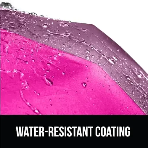 GORILLA GRIP Kuchli shamolga chidamli tayoq ixcham soyaboni, yomg'ir uchun, bir marta bosish bilan avtomatik ochish va yopish, bardoshli tez quriydigan suv o'tkazmaydigan material, engil va ko'chma, sayohat uchun ryukzakga mos keladi, kamalak - 5