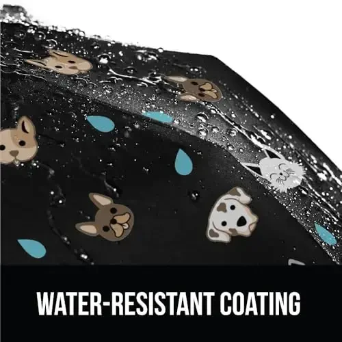 GORILLA GRIP Kuchli Shamolga chidamli Yopishqoq ixcham Soyabon yomg'ir uchun, Bir marta bosish bilan avtomatik ochish va yopish, Bardoshli tez quriydigan suv o'tkazmaydigan material, Yengil va ko'chma, Sayohat uchun ryukzakka mos keladi, Mushuklar Itlar - 6