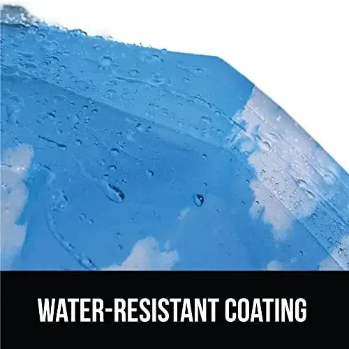 GORILLA GRIP Strong Windproof Stick Compact Umbrella for Rain, One-Click Automatic Open and Close, Durable Quick Dry Waterproof Material, Lightweight and Portable, Travel Size Fits Backpack, Sky Blue - 6