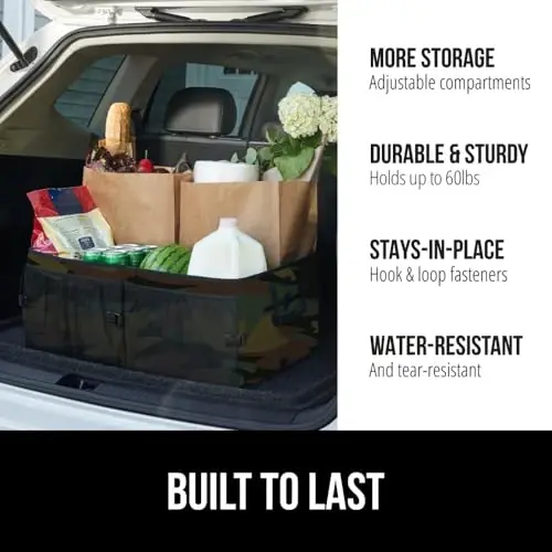 GORILLA GRIP Trunk Organizer for SUV and Cars, Large Capacity Collapsible Car Trunk Storage Organizer, Heavy Duty Car Accessories, Gifts for Mom and Dad, Slip & Water Resistant Multi Compartment, Camo - GORILLA GRIP (1)
