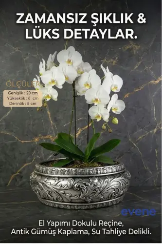 Горшок для цветов Большой горшок для цветов Горшок большого размера Горшок для гостиной Модель 5 Серебряный античный горшок - 3