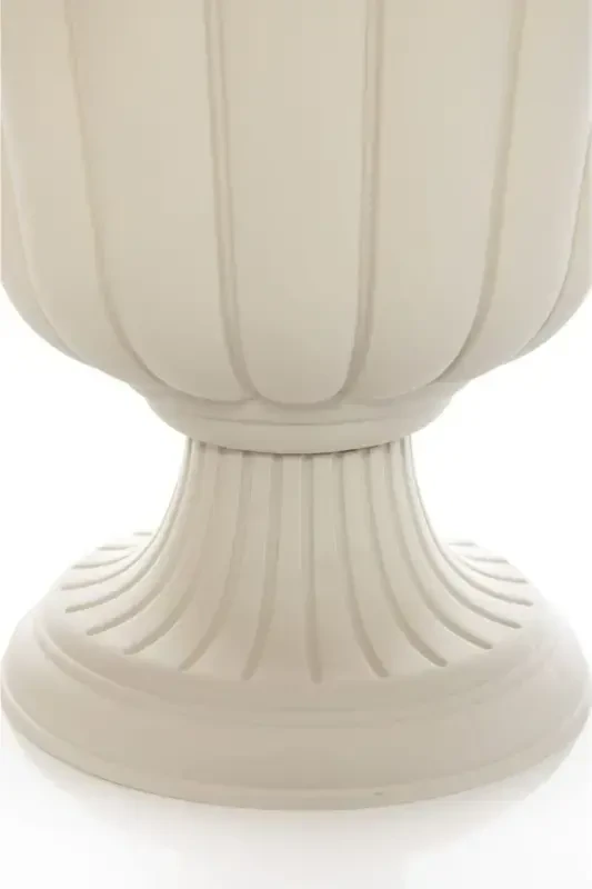 Горшок для цветов Serinova Нарцисс 6 литров грязно-белый с ножкой из пластика - 4