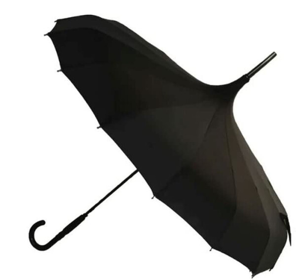 Gothic Black Pagoda Umbrella - Perfect For Rain Or Shine, Ideal For Vampires, Gothic Enthusiasts, And Lovers Of Unique Style - 3