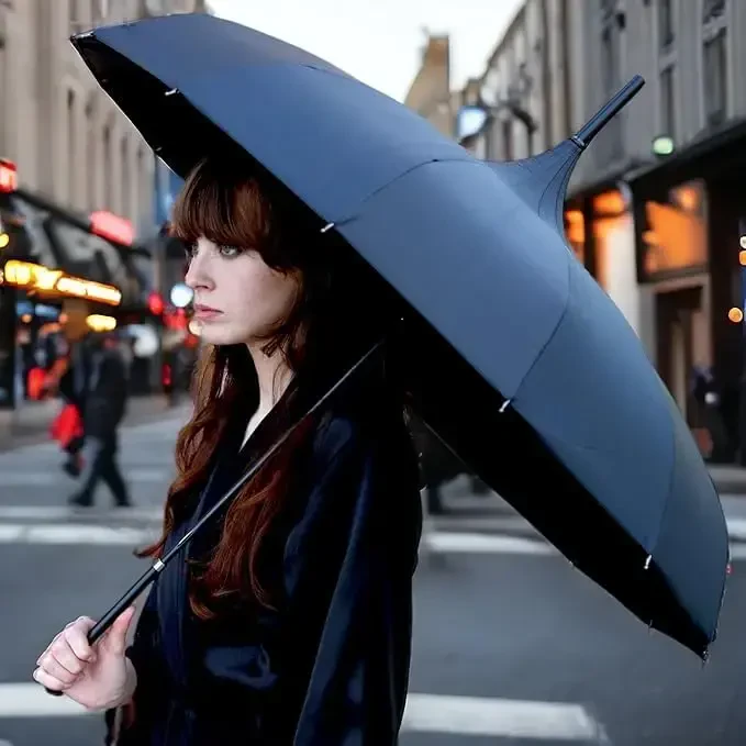 Gothic Black Pagoda Umbrella - Perfect For Rain Or Shine, Ideal For Vampires, Gothic Enthusiasts, And Lovers Of Unique Style - 2