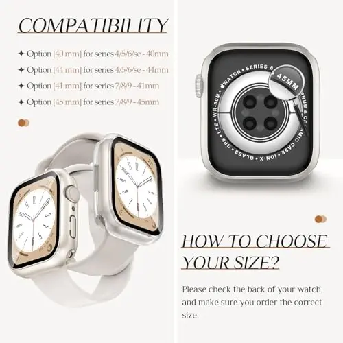 Goton 2 dona Apple Watch ekran himoyachisi g'ilofi 40 mm Series 6/5/4, SE 3/2/1, suv o'tkazmaydigan kompyuter bamperi iWatch 40 mm uchun, 360° to'liq qoplama, zarbga chidamli tirnalishga qarshi, oson o'rnatish - 6