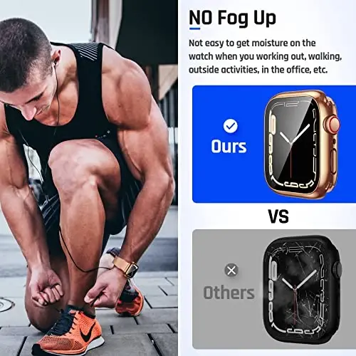 Goton 2 in 1 Waterproof Case for Apple Watch Screen Protector Series 6/5/4, SE 3/2/1 40mm, 360 Protective Glass Face Cover Hard Bumper + Back Frame for iWatch Accessories 40 mm - 4