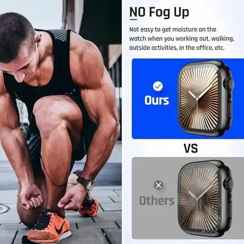 Goton 2 in 1 suv oʻtkazmaydigan gʻilof Apple Watch Series 11/10 ekran himoyachisi 46 mm, 360 himoya oynali yuz qopqogʻi qattiq kompyuter bamperi + iWatch aksessuarlari uchun orqa ramka 46 mm - 10