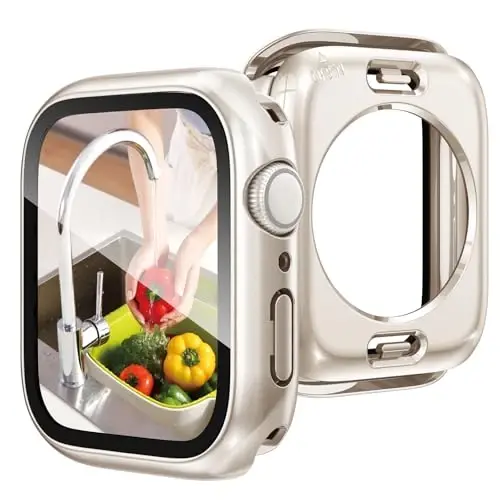 Goton 2 in 1 suv o'tkazmaydigan g'ilof Apple Watch Series 11/10 ekran himoyachisi 46mm, 360 himoya oynali yuz qopqog'i qattiq PC bamper + iWatch aksessuarlari uchun orqa ramka 46 mm - GOTON