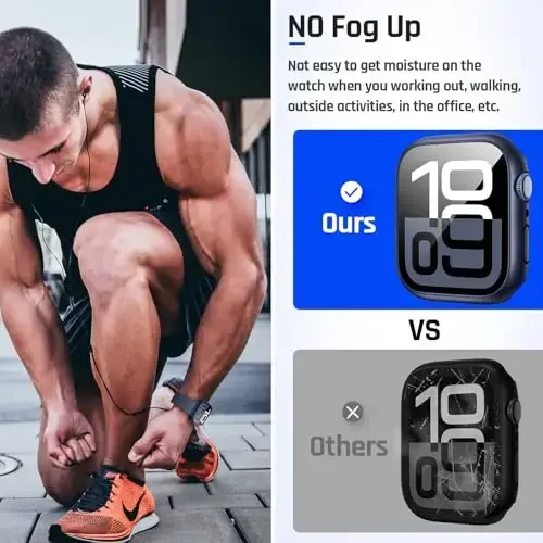 Goton 2 in 1 Waterproof Case Compatible for Apple Watch Series 11/10 Screen Protector 46mm, 360 Protective Glass Face Cover Hard PC Bumper + Back Frame for iWatch Accessories 46 mm - 11