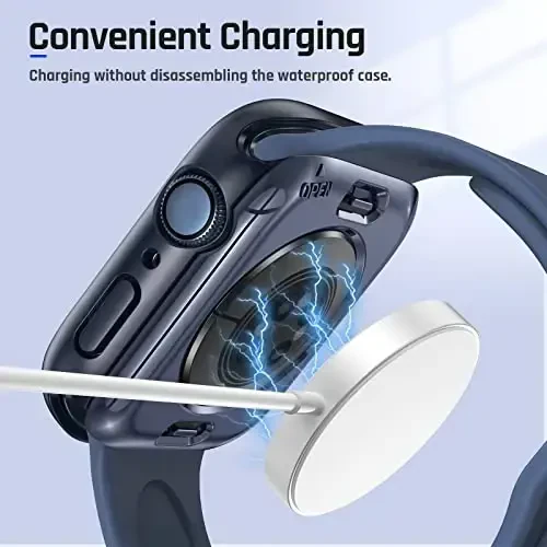 Goton 2 tasiqli suvga chidamli g'ilof Apple Watch Series 11/10 ekran himoyachisi 46 mm, 360 himoya oynali yuz qopqog'i qattiq kompyuter bamperi + iWatch aksessuarlari uchun orqa ramka 46 mm - 6