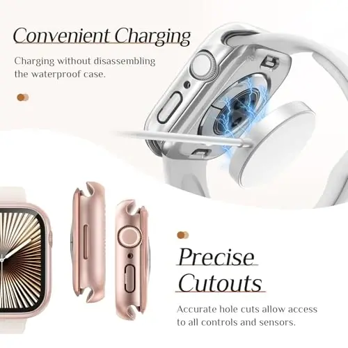 Goton 2-Pack for Apple Watch Series 11/10 Screen Protector Case 42mm, Waterproof PC Bumper with Tempered Glass for iWatch 42 mm, 360° Full Cover, Shockproof Scratch-Resistant, Easy Install - 6