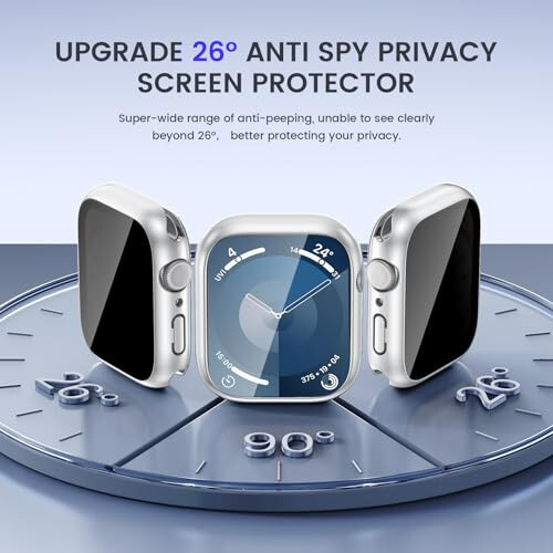 Goton Privacy Waterproof Case Compatible for Apple Watch Screen Protector 40mm Series 6/5/4, SE 3/2/1, Anti Spy Face Cover Back Bumper for iWatch Accessories - 3