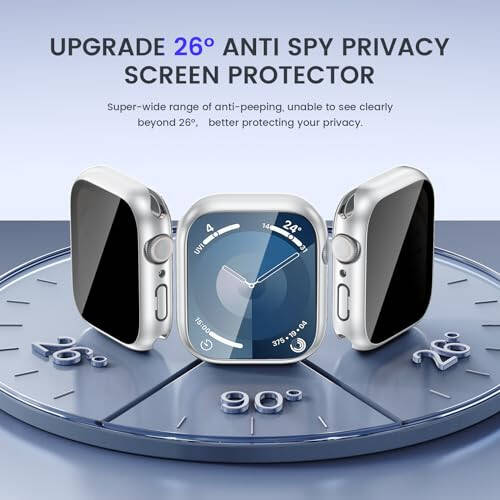 Goton Privacy Waterproof Case Compatible for Apple Watch Screen Protector 40mm Series 6/5/4, SE 3/2/1, Anti Spy Face Cover Back Bumper for iWatch Accessories - 3