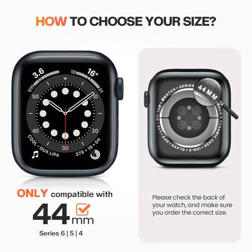 Goton 2'si 1 Arada Su Geçirmez Gizlilik Kılıfı Apple Watch Ekran Koruyucu 44mm SE Serisi 6 5 4, Ön Anti Casus Temperli Cam Yüz Kapağı Arka Tampon iWatch Aksesuarları 44 mm - 6