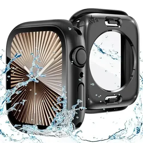 Goton 2 in 1 Waterproof Case Compatible for Apple Watch Series 11/10 Screen Protector 42mm, 360 Protective Glass Face Cover Hard PC Bumper + Back Frame for iWatch Accessories 42 mm 