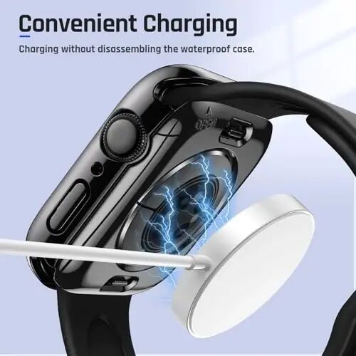 Goton 2 in 1 Waterproof Case Compatible for Apple Watch Series 11/10 Screen Protector 46mm, 360 Protective Glass Face Cover Hard PC Bumper + Back Frame for iWatch Accessories 46 mm - 1