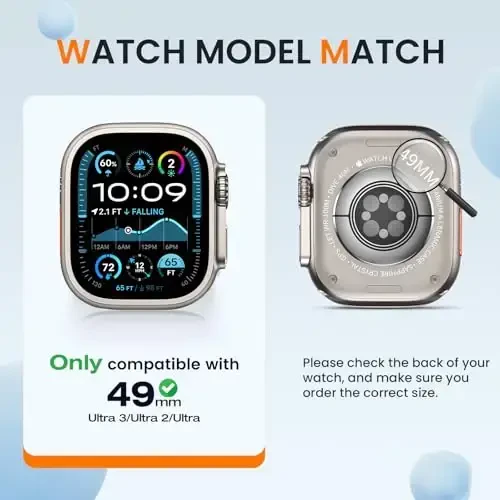 Goton Apple Watch Series Ultra 49mm uchun bumper gʻilofi, Ultra yupqa yumshoq TPU zarbaga chidamli gʻilof qopqogʻi iWatch aksessuarlari uchun bamper himoyachisi (Ekran himoyachisi yoʻq) Shaffof - 6