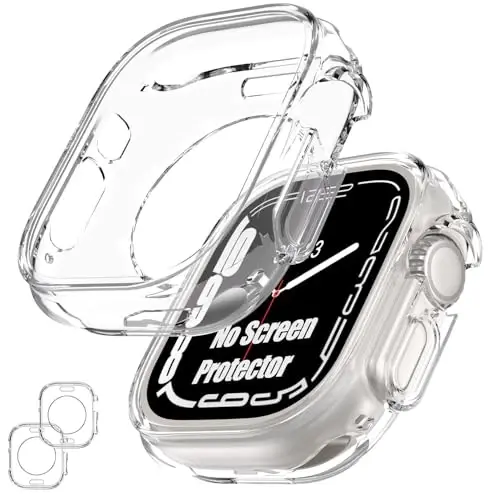 Goton Bumper Case for Apple Watch Series Ultra 49mm, Ultra Thin Soft TPU Shockproof Case Cover Bumper Protector for iWatch Accessories (No Screen Protector) Clear - 1