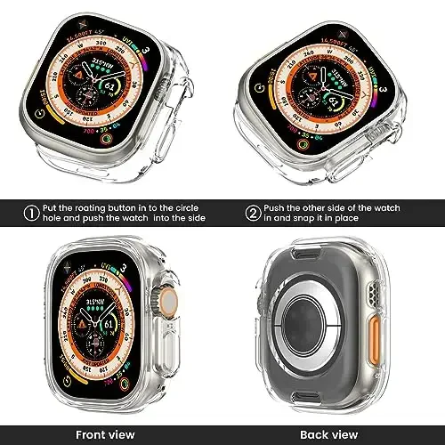 Goton Bumper Case for Apple Watch Series Ultra 49mm, Ultra Thin Soft TPU Shockproof Case Cover Bumper Protector for iWatch Accessories (No Screen Protector) Clear - MODAZONE (1)