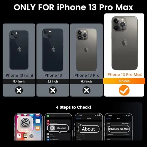 Goton Compatible for iPhone 13 Pro Max Case with Screen Protector - Slide Camera Protective Phone Cover with Ring Stand, Heavy Duty Shockproof Rugged Bumper for 13 ProMax Accessories Black - GOTON (1)