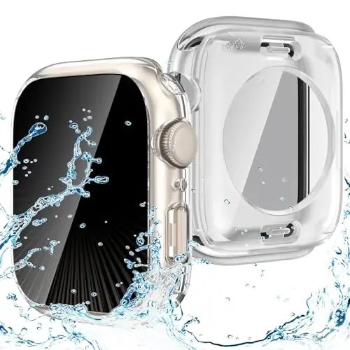Goton Privacy Waterproof Case Compatible for Apple Watch Series 11/10 Screen Protector 42mm, Anti Spy Face Cover Back Bumper for iWatch Accessories - 1