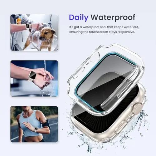 Goton Privacy Waterproof Case Compatible for Apple Watch Series 11/10 Screen Protector 42mm, Anti Spy Face Cover Back Bumper for iWatch Accessories - 3
