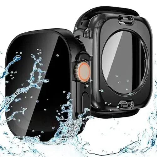 Goton Privacy Waterproof Case Compatible for Apple Watch Ultra 3/2/1 Screen Protector 49mm, Anti Spy Face Cover Back Bumper for iWatch Accessories 