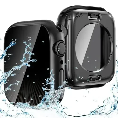Goton Privacy Waterproof Case Compatible for Apple Watch Series 11/10 Screen Protector 46mm, Anti Spy Face Cover Back Bumper for iWatch Accessories 
