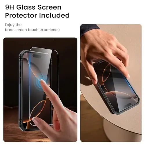 Goton iPhone 16 Pro Max uchun mos keladigan ekran himoyachisi bilan g'ilof - Slayd kamerali himoya telefon g'ilofi, halqali tayanch, og'ir yuk ko'taruvchi zarbga chidamli g'ilof iPhone 16 Promax uchun aksessuarlar ko'k - 4