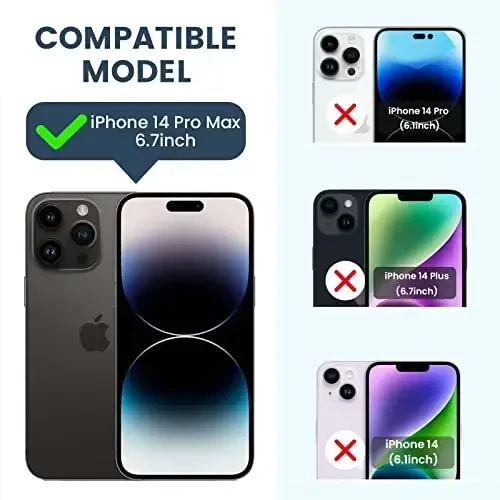 Goton Only for iPhone 14 Pro Max Case with Screen Protector - Slide Camera Cover with Ring Stand, Heavy Duty Military Grade Shockproof Rugged Accessories for iPhone 14Promax Blue - GOTON (1)