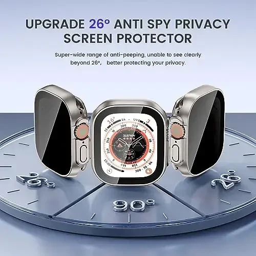 Goton Privacy Waterproof Case Apple Watch Screen Protector 46mm 42mm 45mm 44mm 41mm 40mm Ultra 2 49mm SE Series 10 9 8 7 6 5 4 bilan mos keladi, Anti Spy Face Cover Back Bumper iWatch aksessuarlari uchun - 4